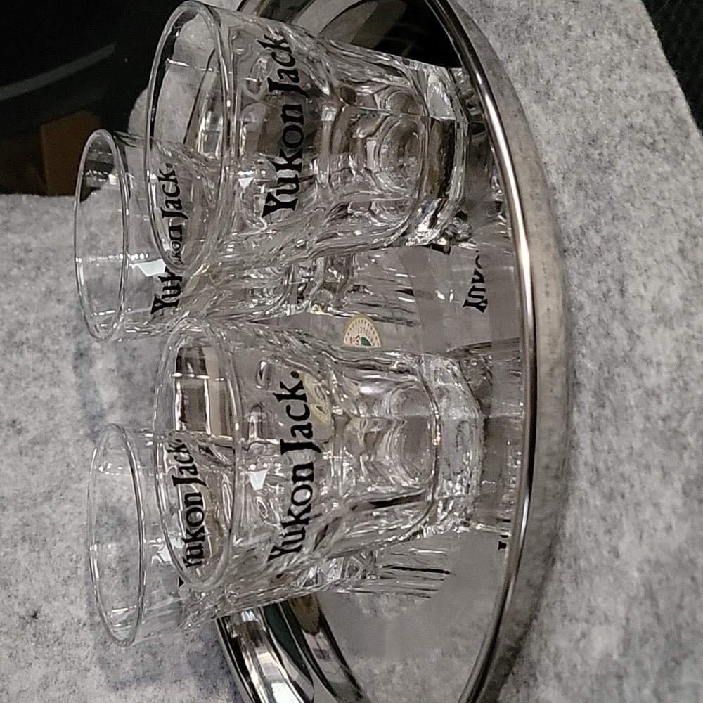 Vintage Yukon Jack Double Shot Glasses Set of 4